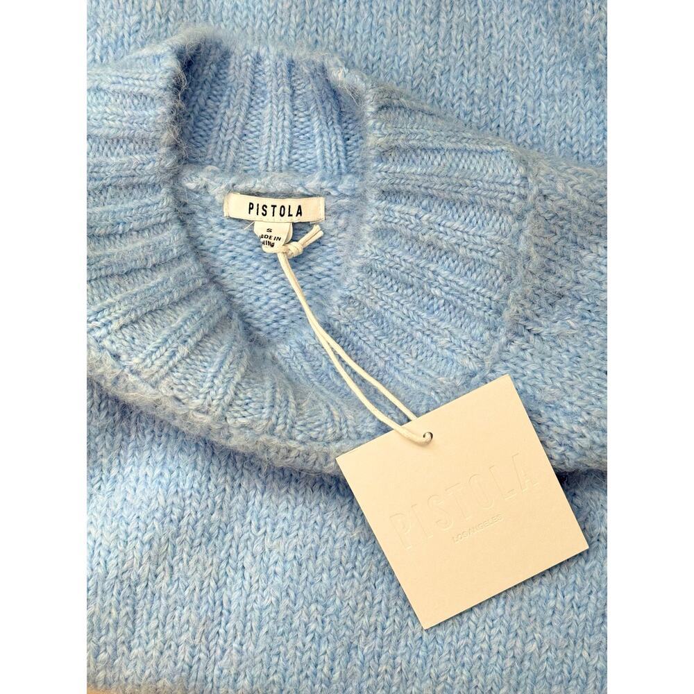 NWT Pistola Ilana Folded Neck Raglan Sleeve Pullover Sweater Blue Women's Small - Picture 5 of 5